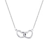 Fashion S925 Silver Lettering Double Heart Necklace