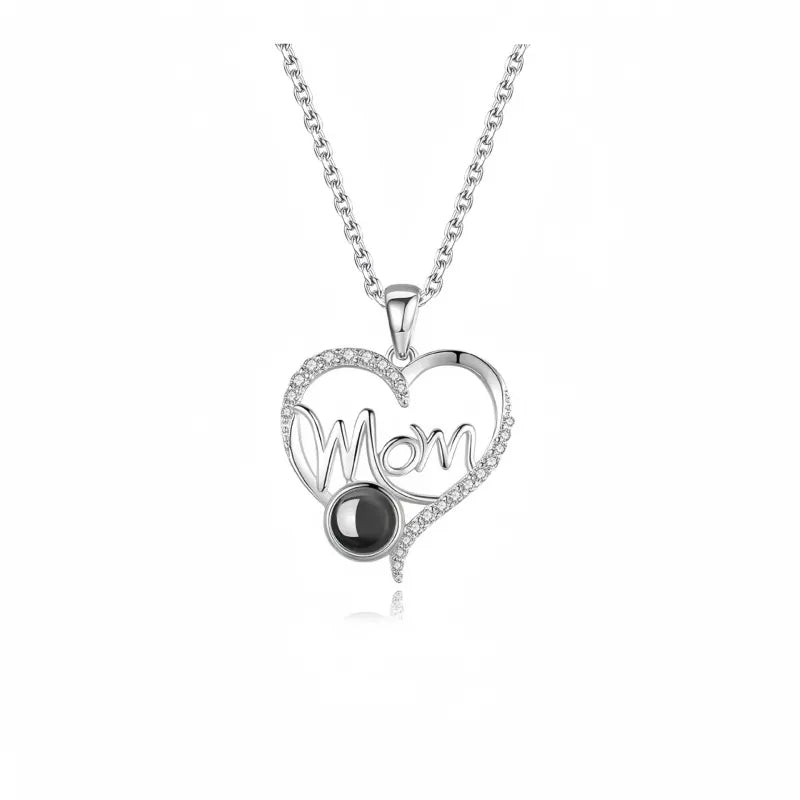 Heart-Shaped Steel Mom Necklace