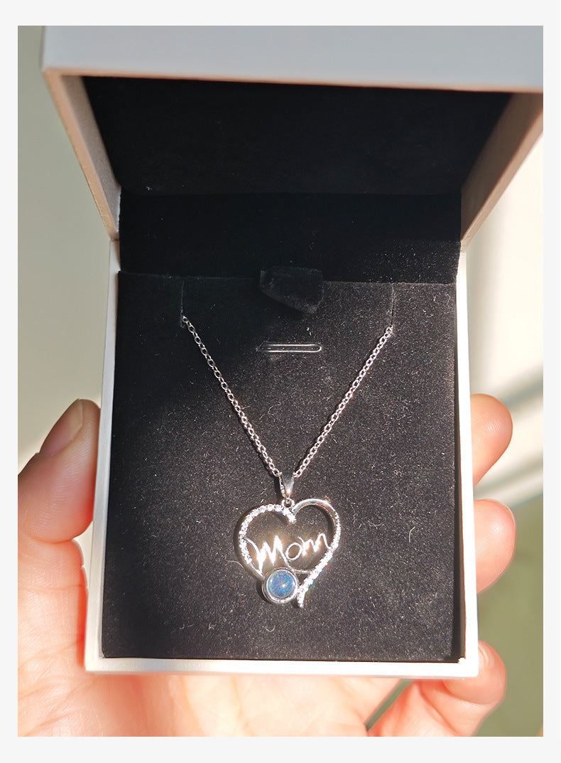 Heart-Shaped Steel Mom Necklace